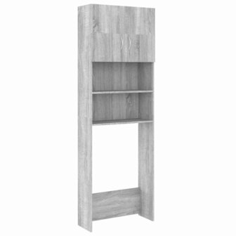 Wasmachinekast 64x25,5x190 cm grijs sonoma eikenkleurig 2