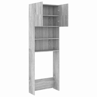 Wasmachinekast 64x25,5x190 cm grijs sonoma eikenkleurig 5