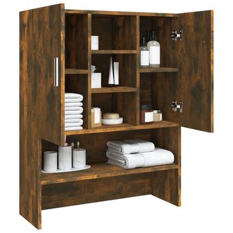 Wasmachinekast 70,5x25,5x90 cm gerookt eikenkleurig 4