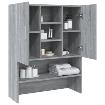 Wasmachinekast 70,5x25,5x90 cm grijs sonoma eikenkleurig 4