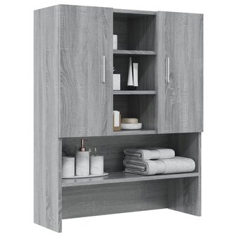 Wasmachinekast 70,5x25,5x90 cm grijs sonoma eikenkleurig 5