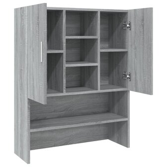 Wasmachinekast 70,5x25,5x90 cm grijs sonoma eikenkleurig 7