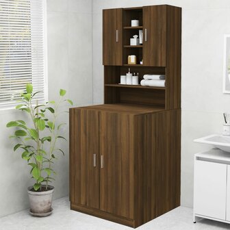 Wasmachinekast 70,5x25,5x90 cm bruin eikenkleur 1