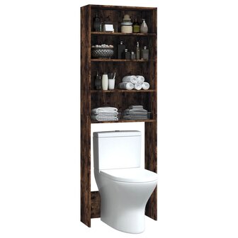 Wasmachinekast 64x24x190 cm gerookt eikenkleurig 5