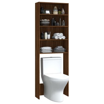 Wasmachinekast 64x24x190 cm bruin eikenkleur 5