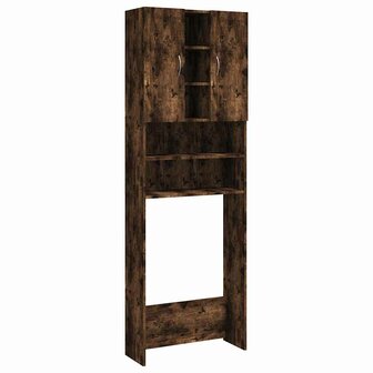 Wasmachinekast 64x25,5x190 cm gerookt eikenkleurig 2