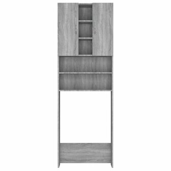 Wasmachinekast 64x25,5x190 cm grijs sonoma eikenkleurig 6