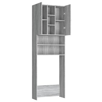 Wasmachinekast 64x25,5x190 cm grijs sonoma eikenkleurig 7