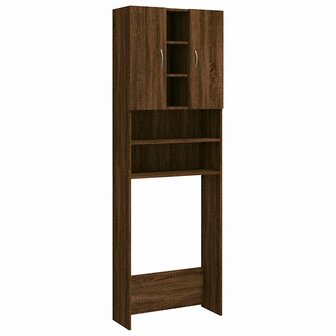 Wasmachinekast 64x25,5x190 cm bruin eikenkleur 2