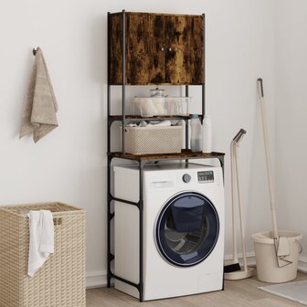 Wasmachinekast 68x48,5x194 cm gerookt eikenkleurig 1