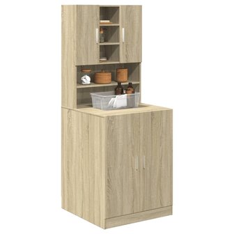 Wasmachinekast 70,5x24x90 cm sonoma eikenkleurig 4