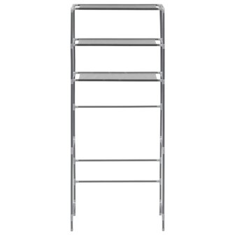 Opbergrek voor boven wasmachine 3-laags 69x28x169 cm zilver 3