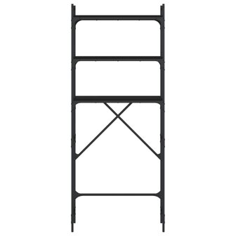 Wasmachinerek 67x25x163 cm bewerkt hout zwart 6