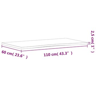 Bureaublad 110x(55-60)x2,5 cm massief beukenhout 8