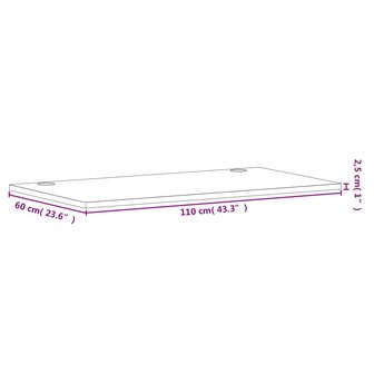 Bureaublad 110x60x2,5 cm massief beukenhout 7