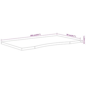 Bureaublad rechthoekig 100x50x2,5 cm massief acaciahout 9