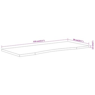 Bureaublad rechthoekig 110x50x2,5 cm massief acaciahout 9