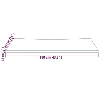 Bureaublad 110x60x2,5 cm massief grenenhout 7