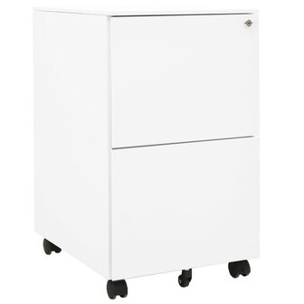 Ladeblok verrijdbaar 39x45x67 cm staal wit 1