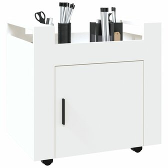 Bureaukastje 60x45x60 cm bewerkt hout wit 4