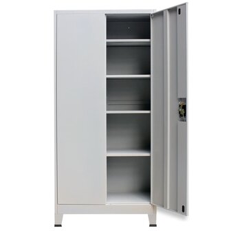 Kantoorkast met 2 deuren staal 90x40x180 cm grijs 4