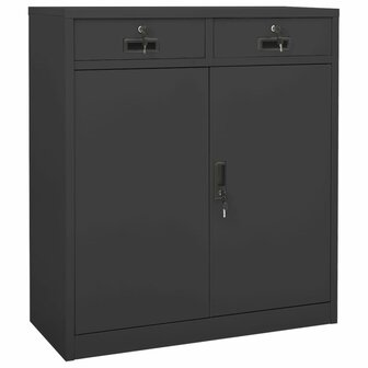 Kantoorkast met plantenbak 90x40x125 cm staal antracietkleurig 5