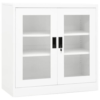 Kantoorkast 90x40x90 cm staal wit 1