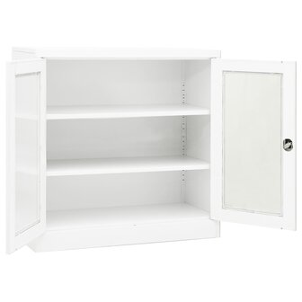 Kantoorkast 90x40x90 cm staal wit 5