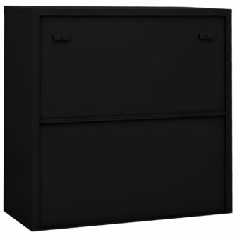 Kantoorkast met schuifdeuren 90x40x90 cm staal zwart 5