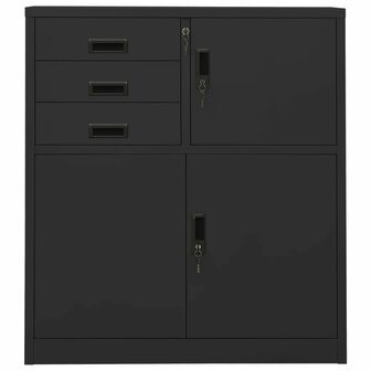 Kantoorkast 90x40x102 cm staal antracietkleurig 2