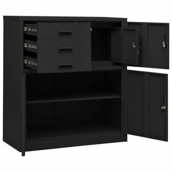 Kantoorkast 90x40x102 cm staal antracietkleurig 6