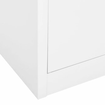 Kantoorkast 90x40x180 cm staal en gehard glas wit 7