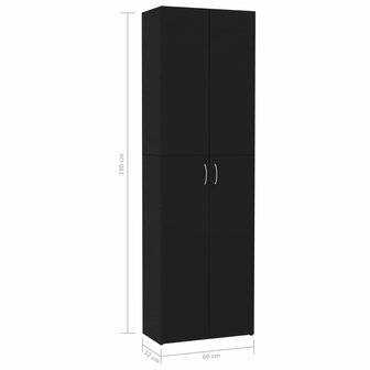 Kantoorkast 60x32x190 cm bewerkt hout zwart 8