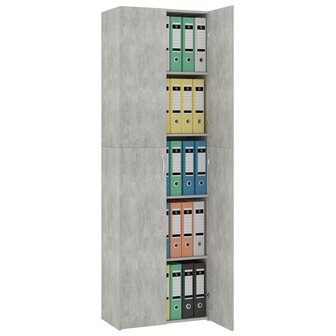Kantoorkast 60x32x190 cm bewerkt hout betongrijs 4