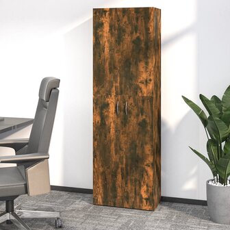 Kantoorkast 60x32x190 cm bewerkt hout gerookt eikenkleurig 1