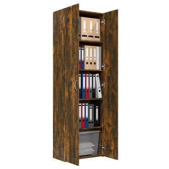 Kantoorkast 60x32x190 cm bewerkt hout gerookt eikenkleurig 6