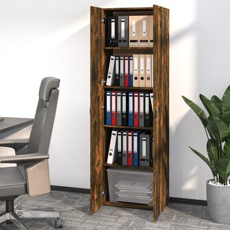 Kantoorkast 60x32x190 cm bewerkt hout gerookt eikenkleurig 7