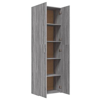 Kantoorkast 60x32x190 cm bewerkt hout grijs sonoma eikenkleurig 5
