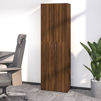Kantoorkast 60x32x190 cm bewerkt hout bruin eikenkleur 1