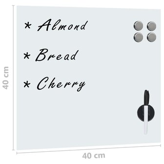Magneetbord voor aan de wand 40x40 cm glas 5