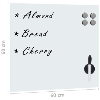 Magneetbord voor aan de wand 60x60 cm glas 5