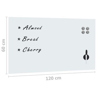 Magneetbord wandmontage 120x60 cm glas 5