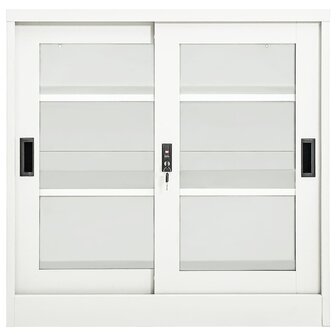 Roldeurkast 90x40x90 cm staal wit 2