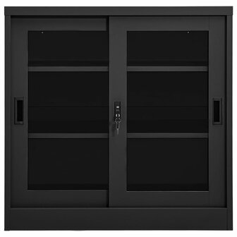 Roldeurkast 90x40x90 cm staal antracietkleurig 2
