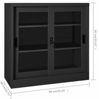 Roldeurkast 90x40x90 cm staal antracietkleurig 9