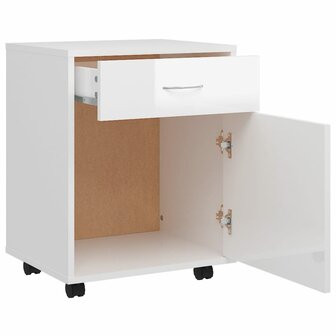 Rolkast 45x38x54 cm bewerkt hout hoogglans wit 6