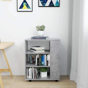 Rolkast 60x35x75 cm bewerkt hout betongrijs 3