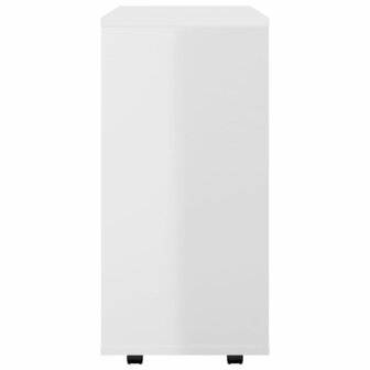 Rolkast 60x35x75 cm bewerkt hout hoogglans wit 6