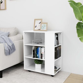 Rolkast 60x35x75 cm bewerkt hout hoogglans wit 7