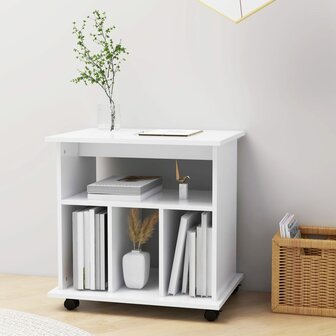 Rolkast 60x45x60 cm bewerkt hout wit 3